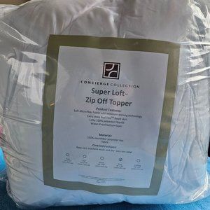 CONCEIRGE COLLECTION KING SIZE SUPER LOFT ZIP OFF TOPPER